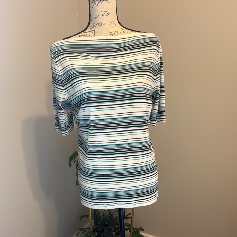 EUC The Limited Striped Women's Top - Blue and Black -XL​​